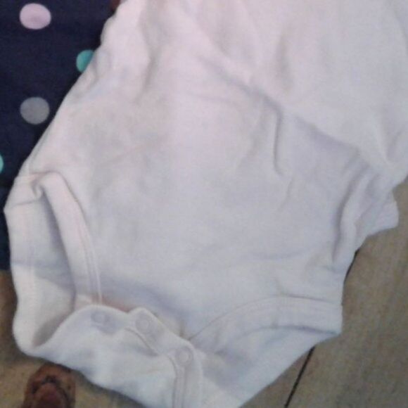 Carter's Bundle 3M Girls Short-Sleeve Onesies Pink Blue Cupcake Flowers PolkaDot - Picture 7 of 8